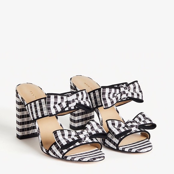 Ann Taylor Shoes - Ann Taylor Janie gingham NIB heel 6.5 black white